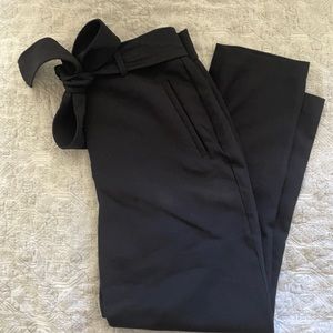 Cropped Straight Leg Trouser Pants